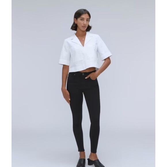 NWT Everlane The Mid-Rise Skinny Jean Black Size 25 - Picture 1 of 16